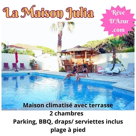 Reve D'azur: Beachfront With Shared Pool And Bbq Terrace Holiday home Sainte-Maxime