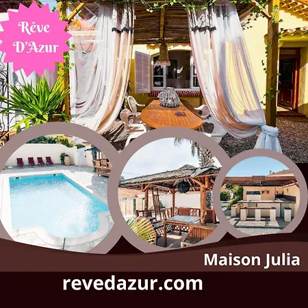 Reve D'azur, 2 Chambres, Maison Julia En Bord De A La Nartelle, Piscine Partagee, Parking & Terrasse Bbq, Wifi Et Draps Inclus A Pied Ferienhaus *
